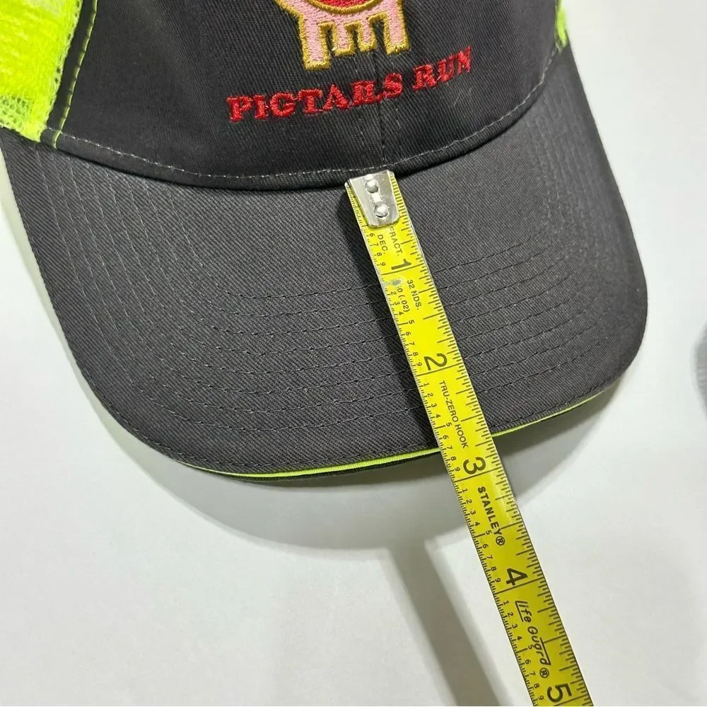 Pigtails Run Trucker Hat Neon Yellow Mesh